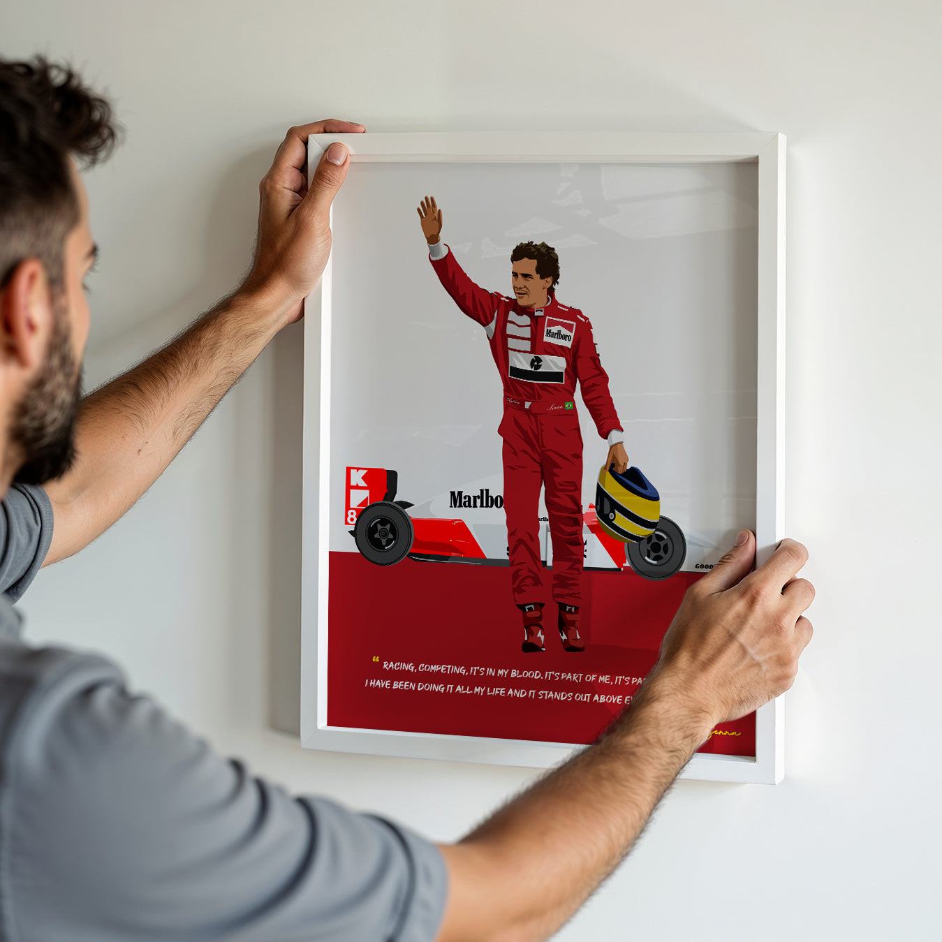 Ayrton Senna Poster, F1 Frame, McLaren