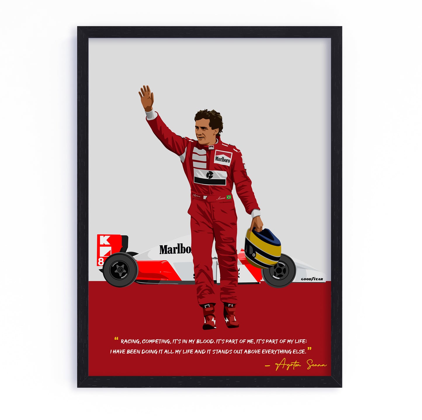 Ayrton Senna Poster, F1 Frame, McLaren
