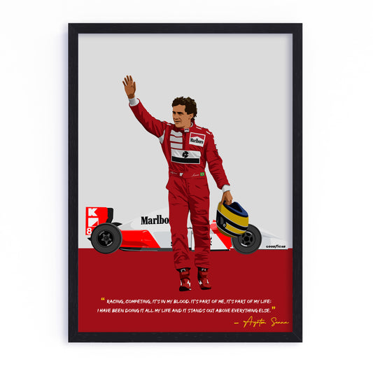 Ayrton Senna Poster, F1 Frame, McLaren