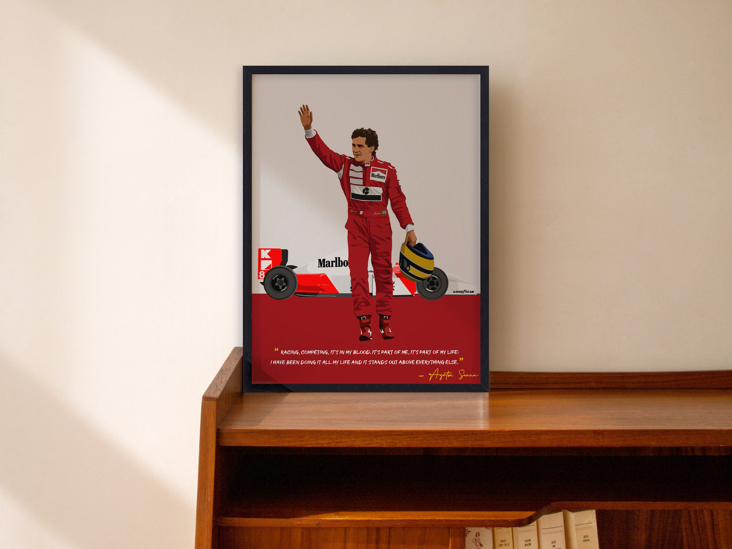 Ayrton Senna Poster, F1 Frame, McLaren