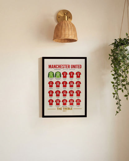 Manchester United Treble Squad Poster - 1998/99