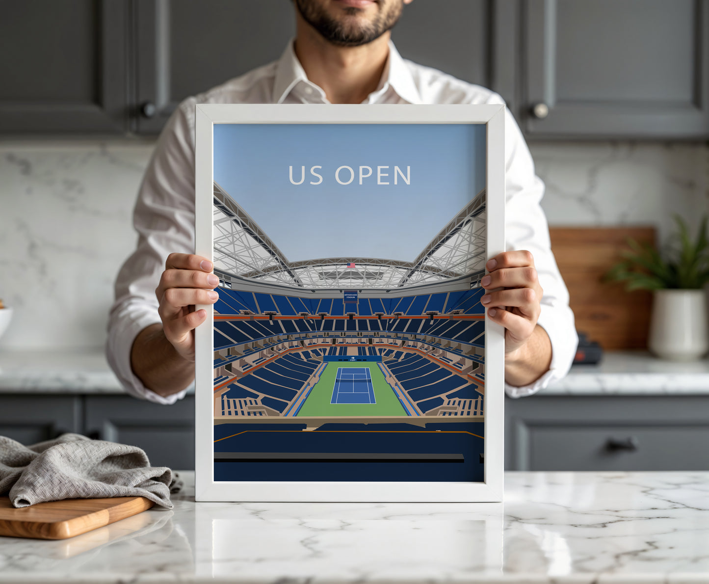 US Open Stadium Frame - Tennis Poster