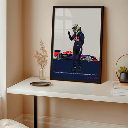Sebastian Vettel Poster, F1 Frame, Red Bull