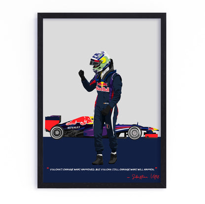 Sebastian Vettel Poster, F1 Frame, Red Bull