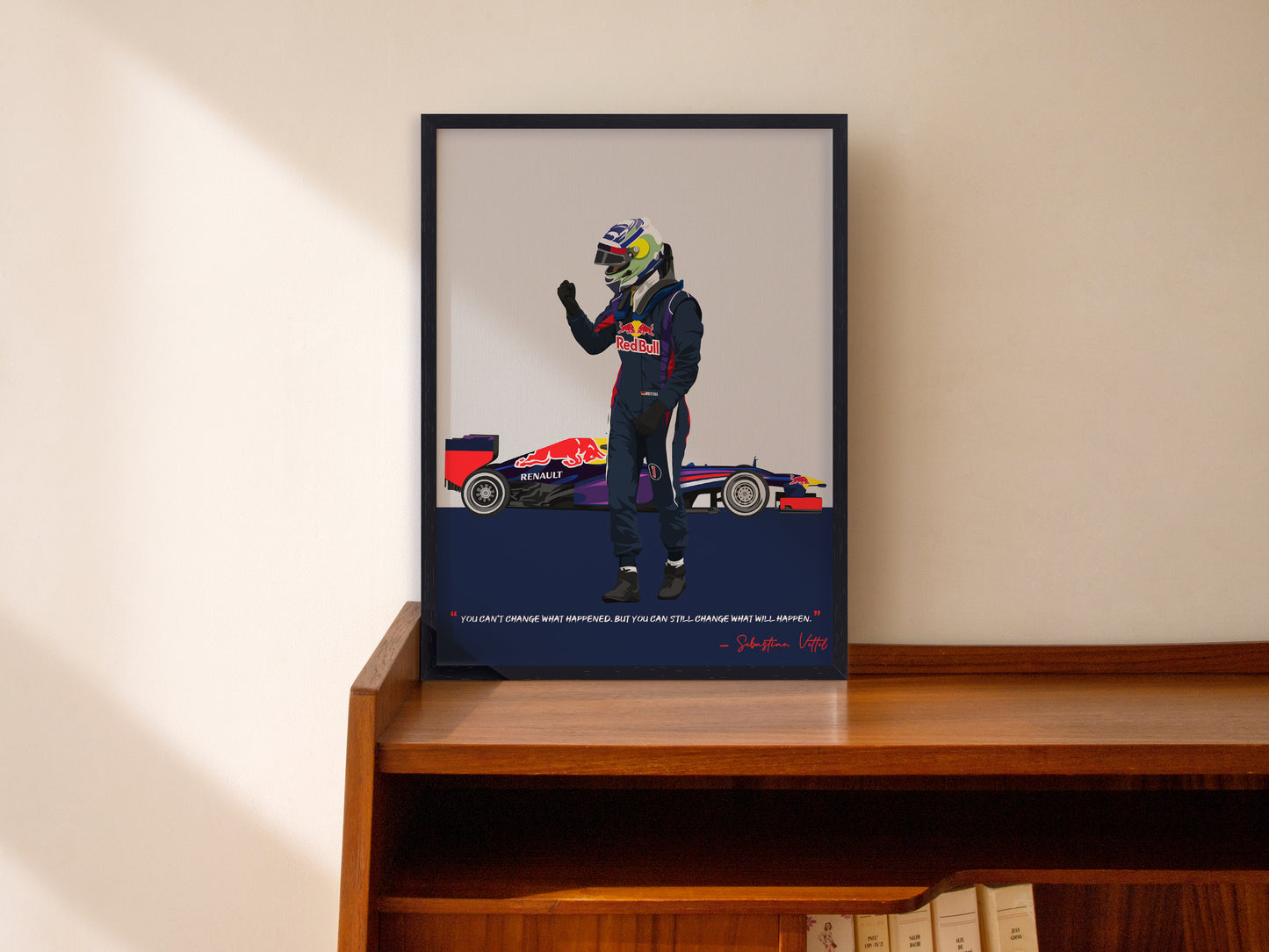 Sebastian Vettel Poster, F1 Frame, Red Bull