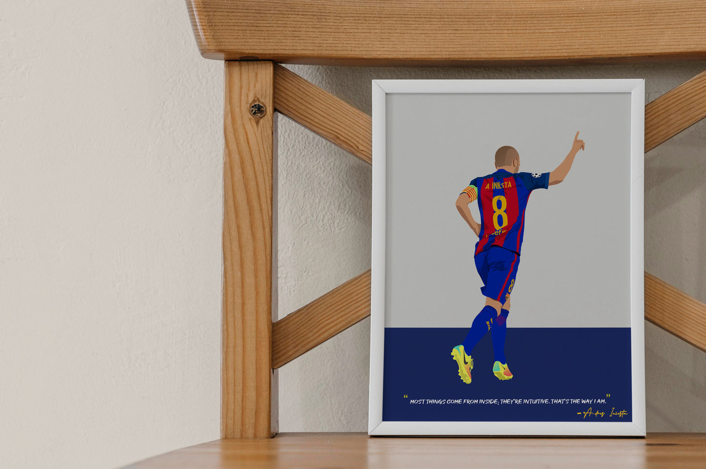 Andres Iniesta Barcelona Framed Poster