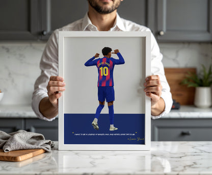 Lamine Yamal 10 Barcelona Framed Poster