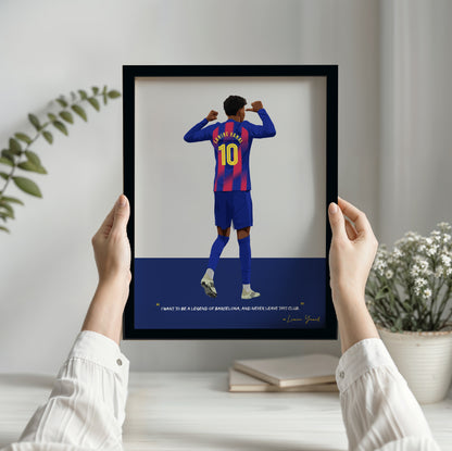 Lamine Yamal 10 Barcelona Framed Poster