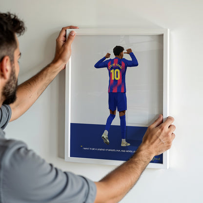 Lamine Yamal 10 Barcelona Framed Poster