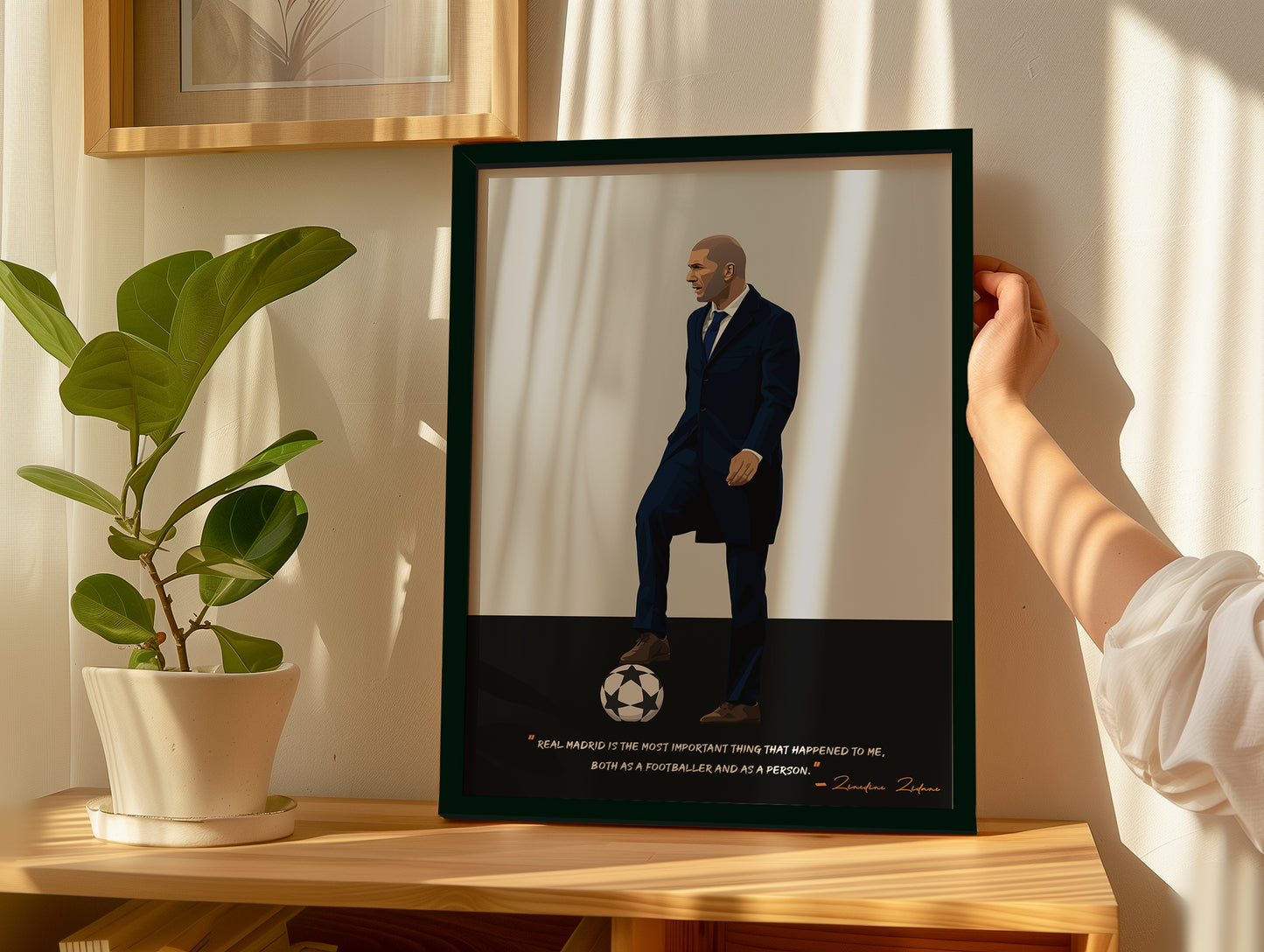 Zinedine Zidane Manager Real Madrid Framed Poster