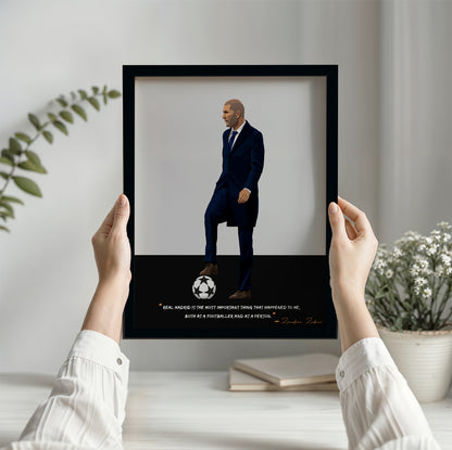 Zinedine Zidane Manager Real Madrid Framed Poster
