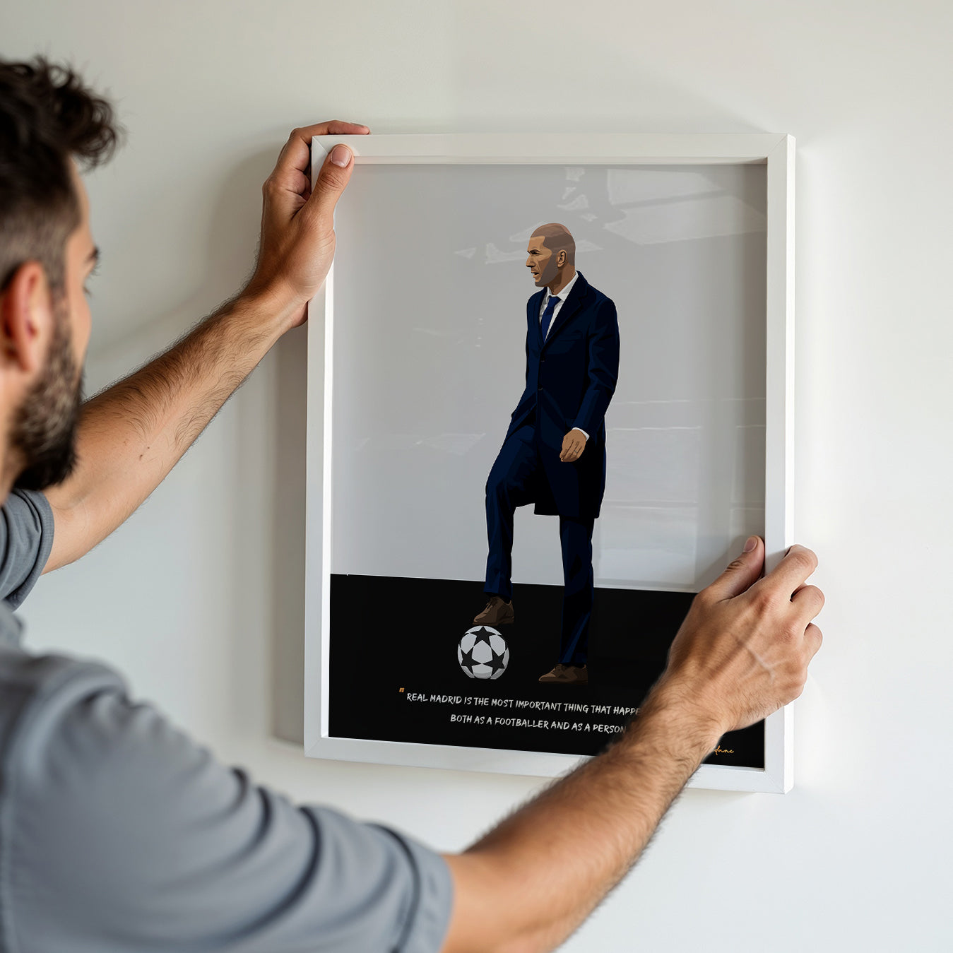 Zinedine Zidane Manager Real Madrid Framed Poster