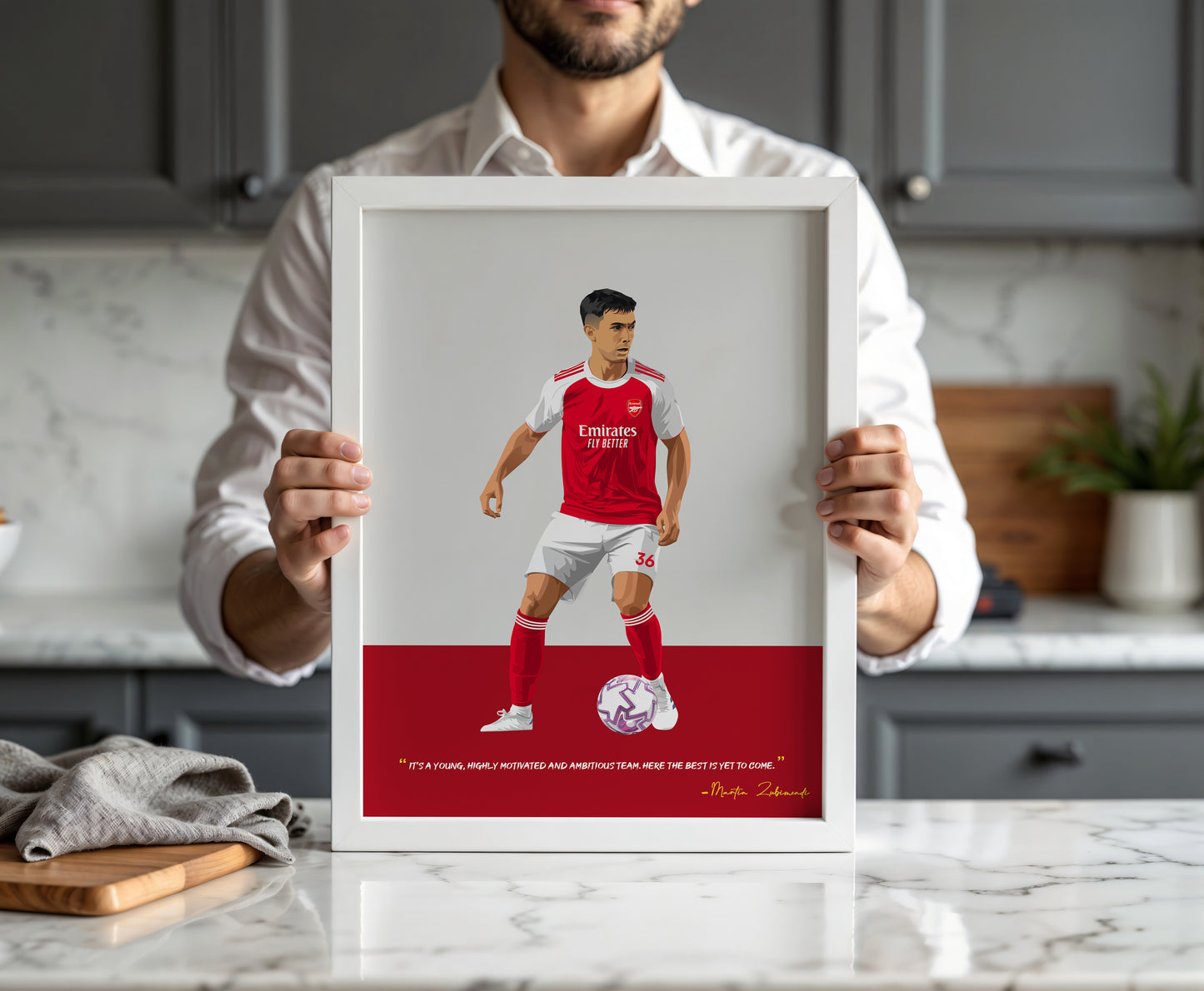 Martín Zubimendi Arsenal Framed Poster